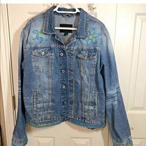 Vintage Boyfriend Jean Jacket XL Peacock 1426